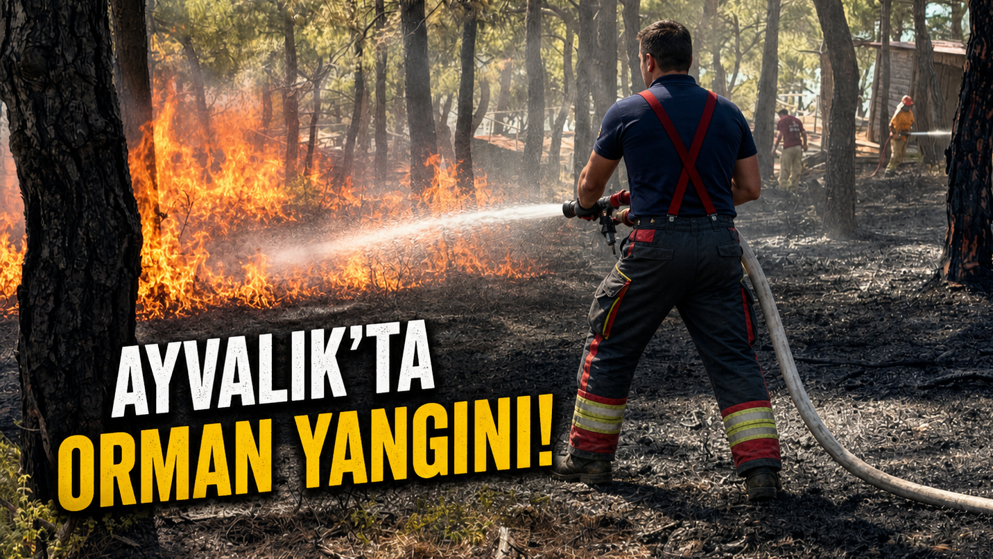 AYVALIK’TA ORMAN YANGINI ÇIKTI!